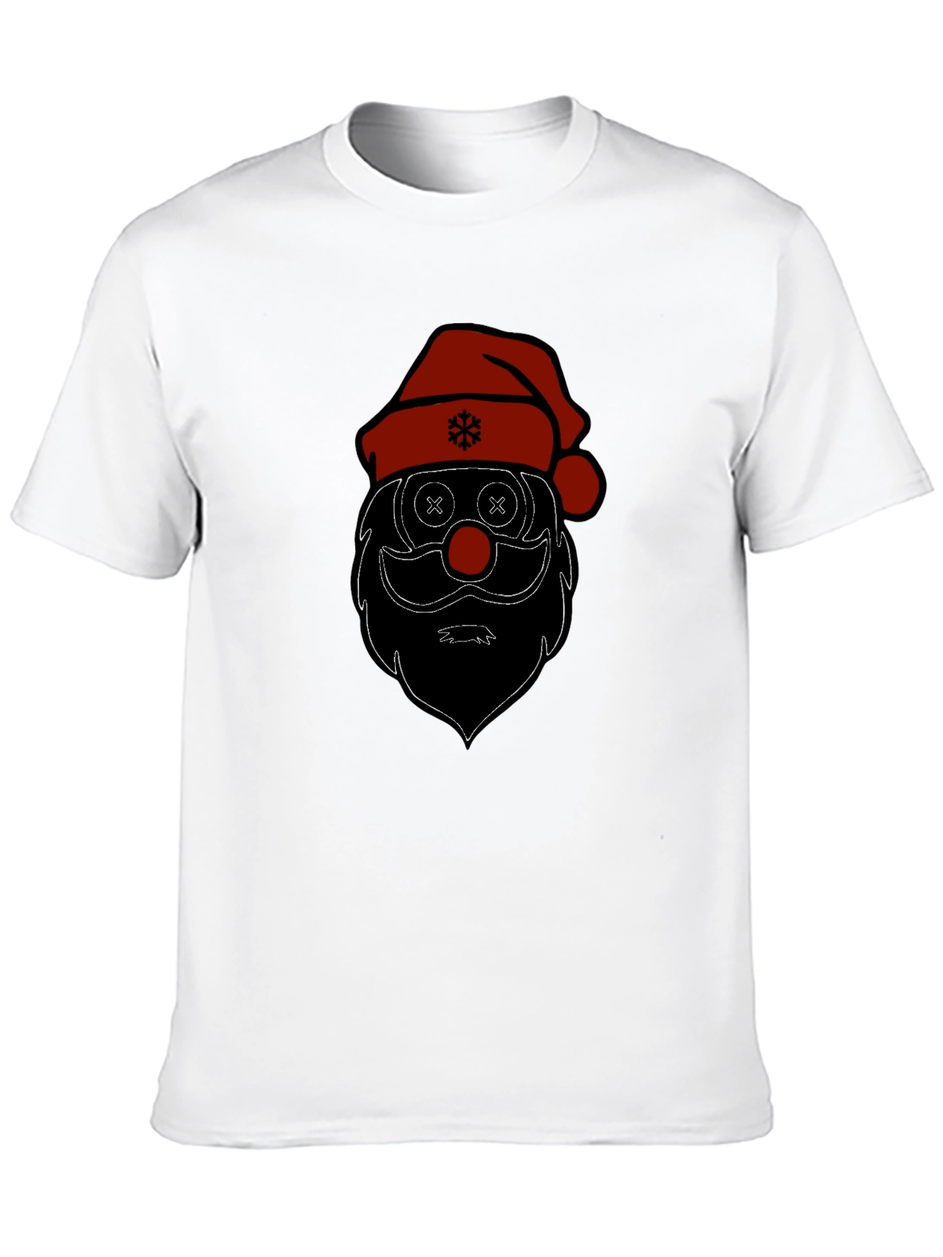 Camiseta Negra Estampado Santa Claus Divertido