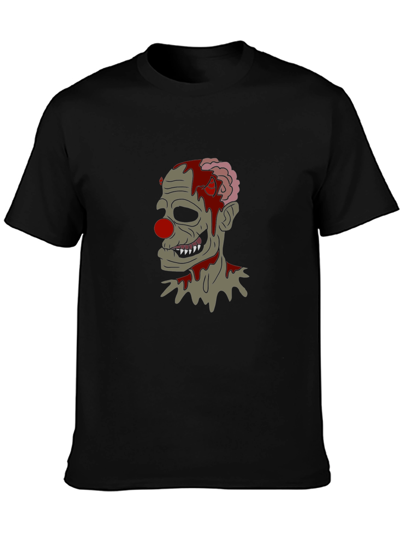 Camiseta Negra con Diseño de Payaso Zombie