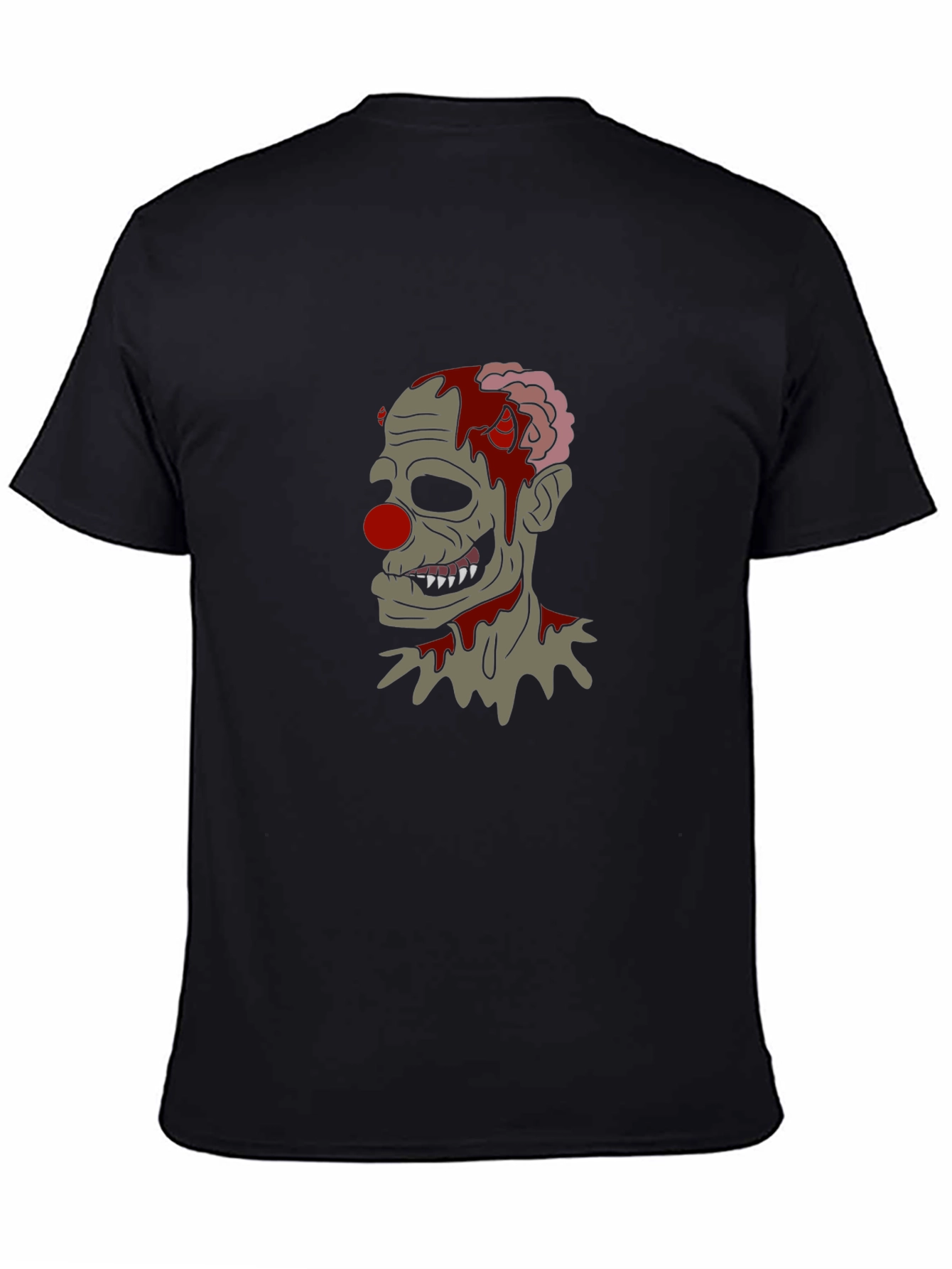Camiseta Negra con Diseño de Payaso Zombie