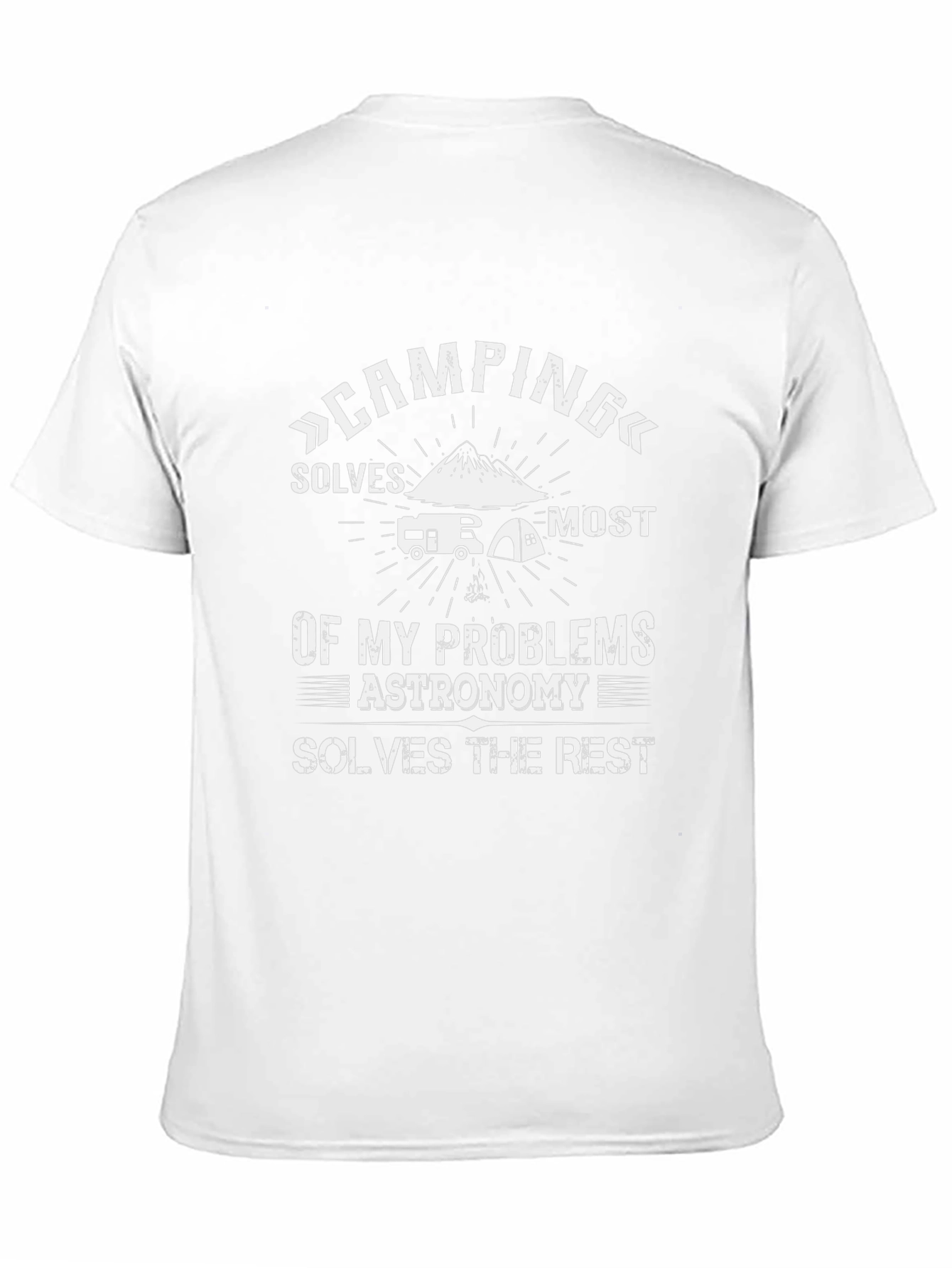 Camiseta Negra Camping Solves Problems
