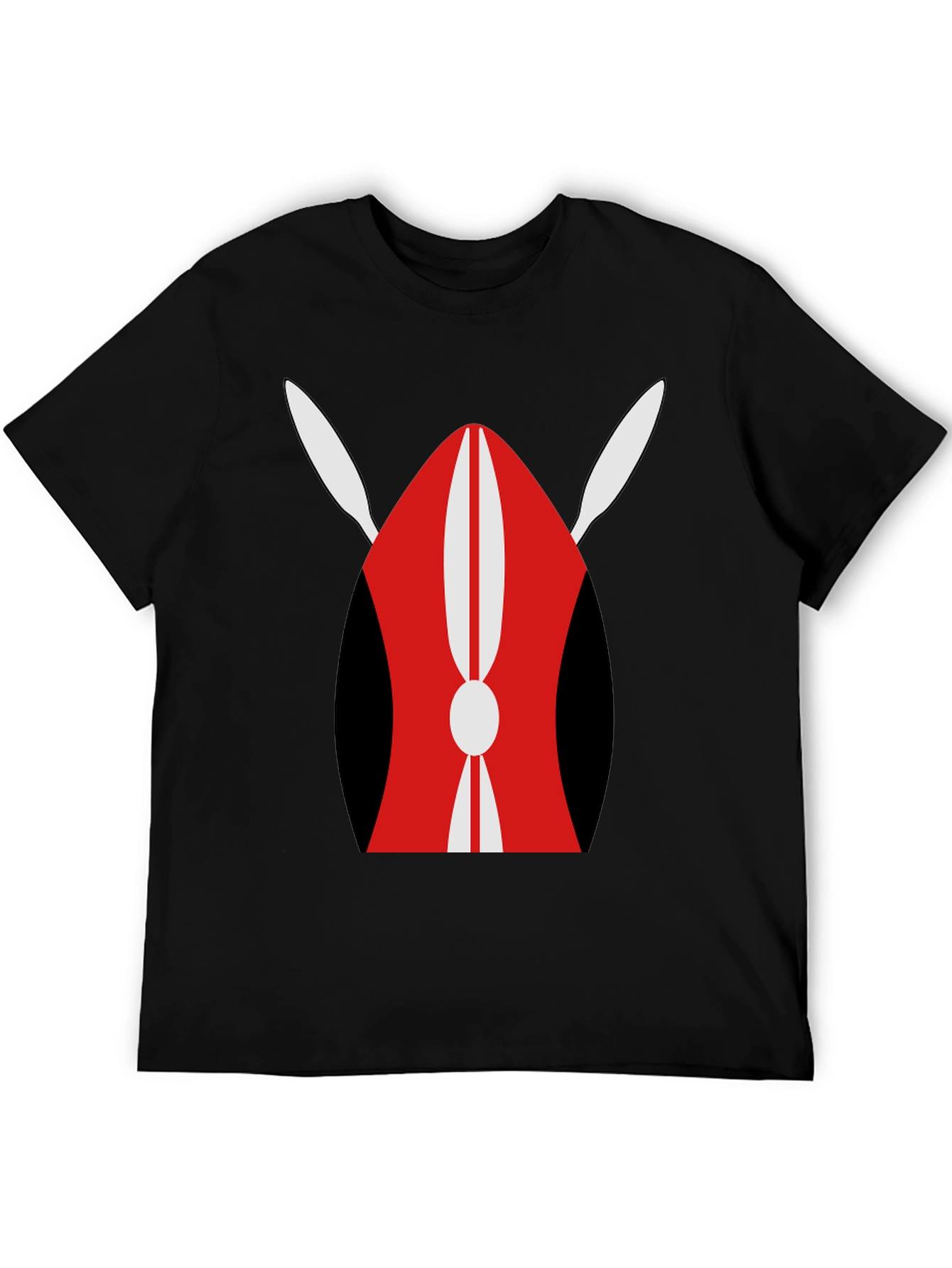 Camiseta Negra con Diseño Tradicional Africano