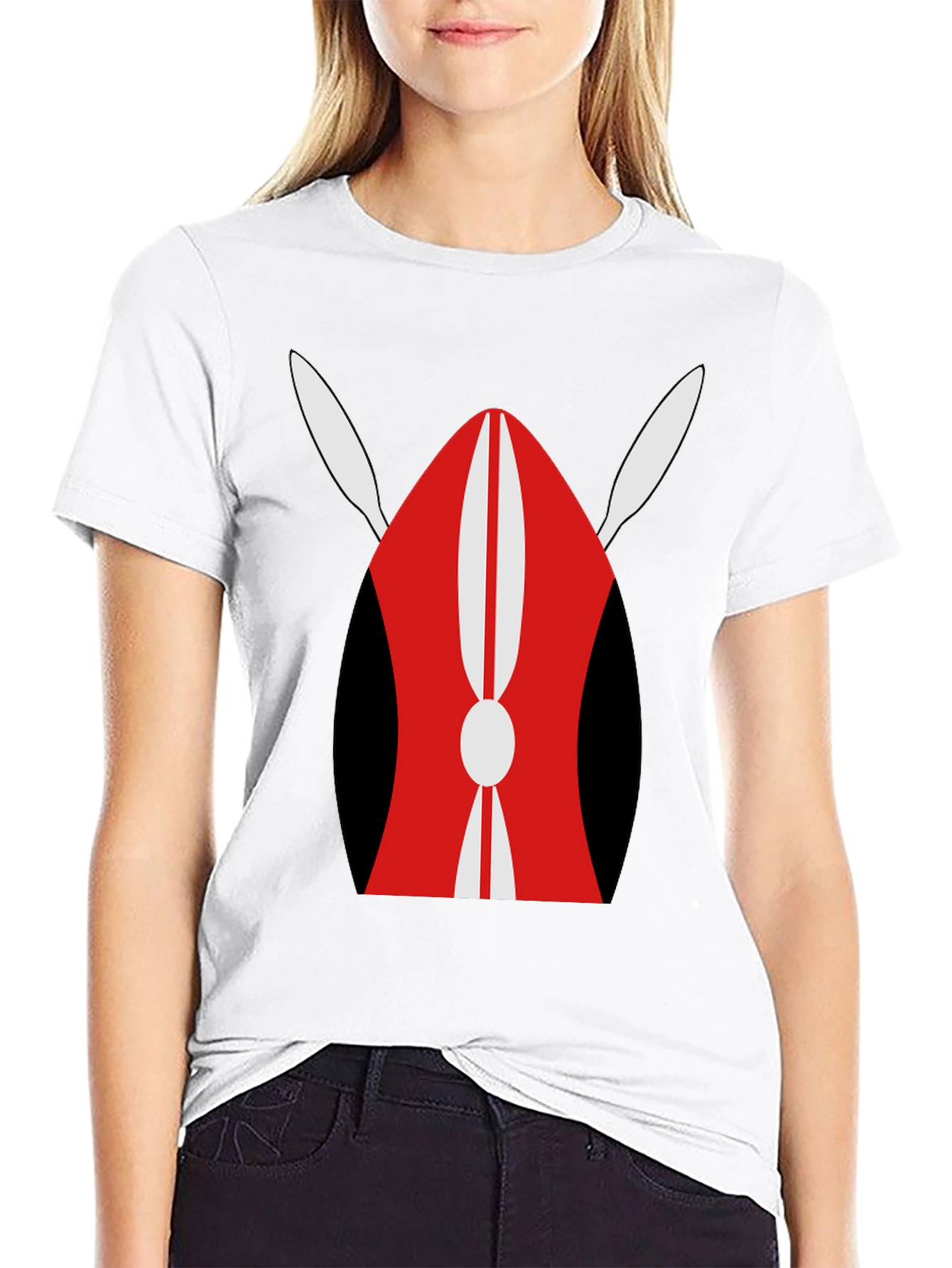Camiseta Negra con Diseño Tradicional Africano