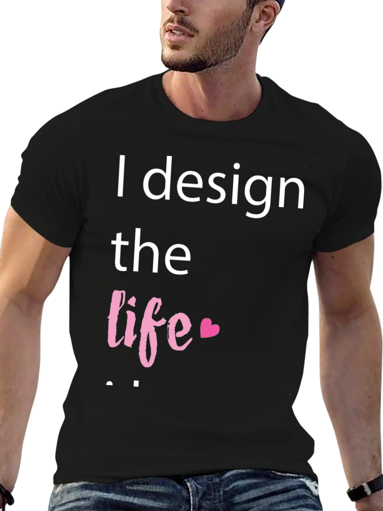 Camiseta Negra con Diseño I Design the Life
