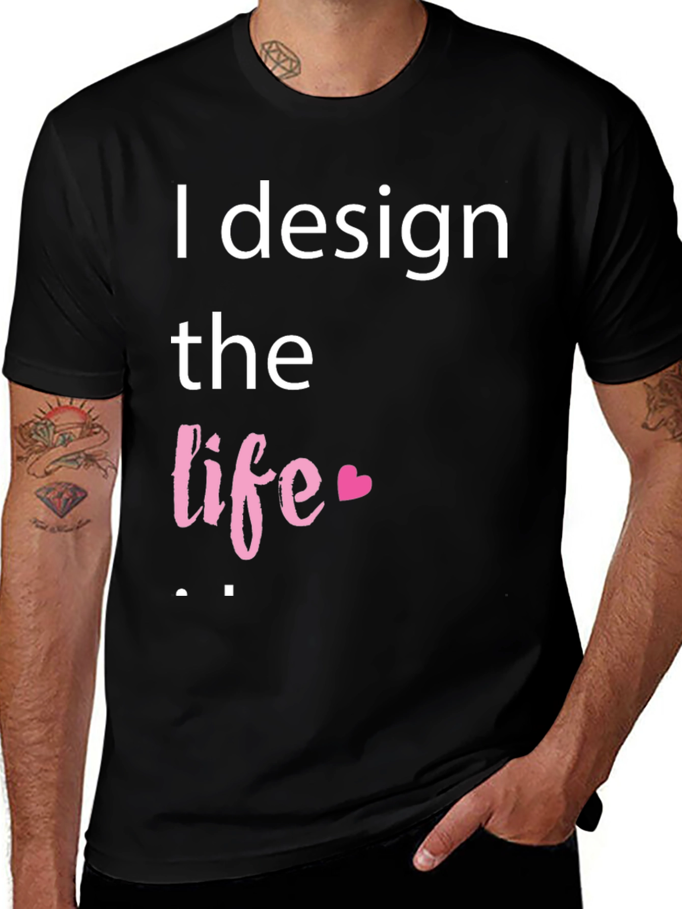 Camiseta Negra con Diseño I Design the Life
