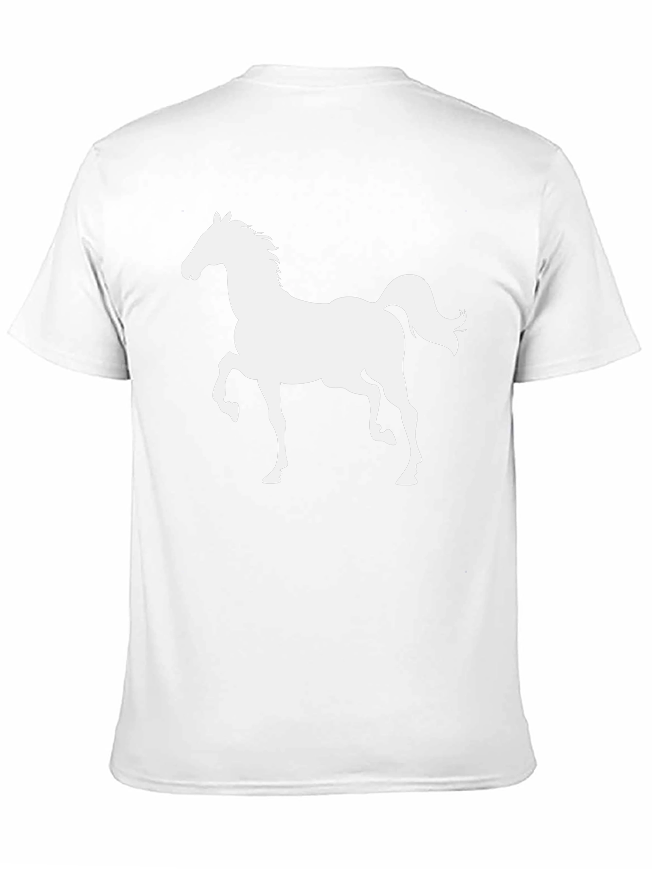 Camiseta Negra con Silueta de Caballo Blanco
