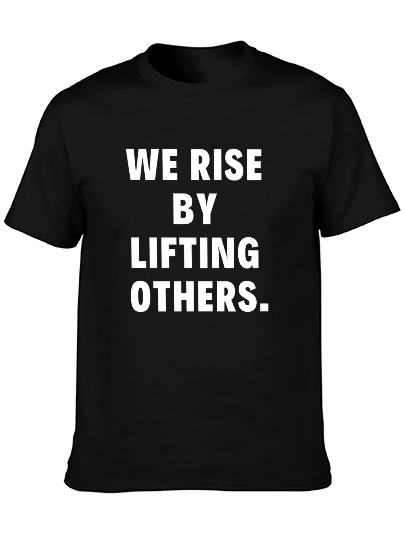 Camiseta Negra Inspiradora: Nos Levantamos Ayudando a Otros