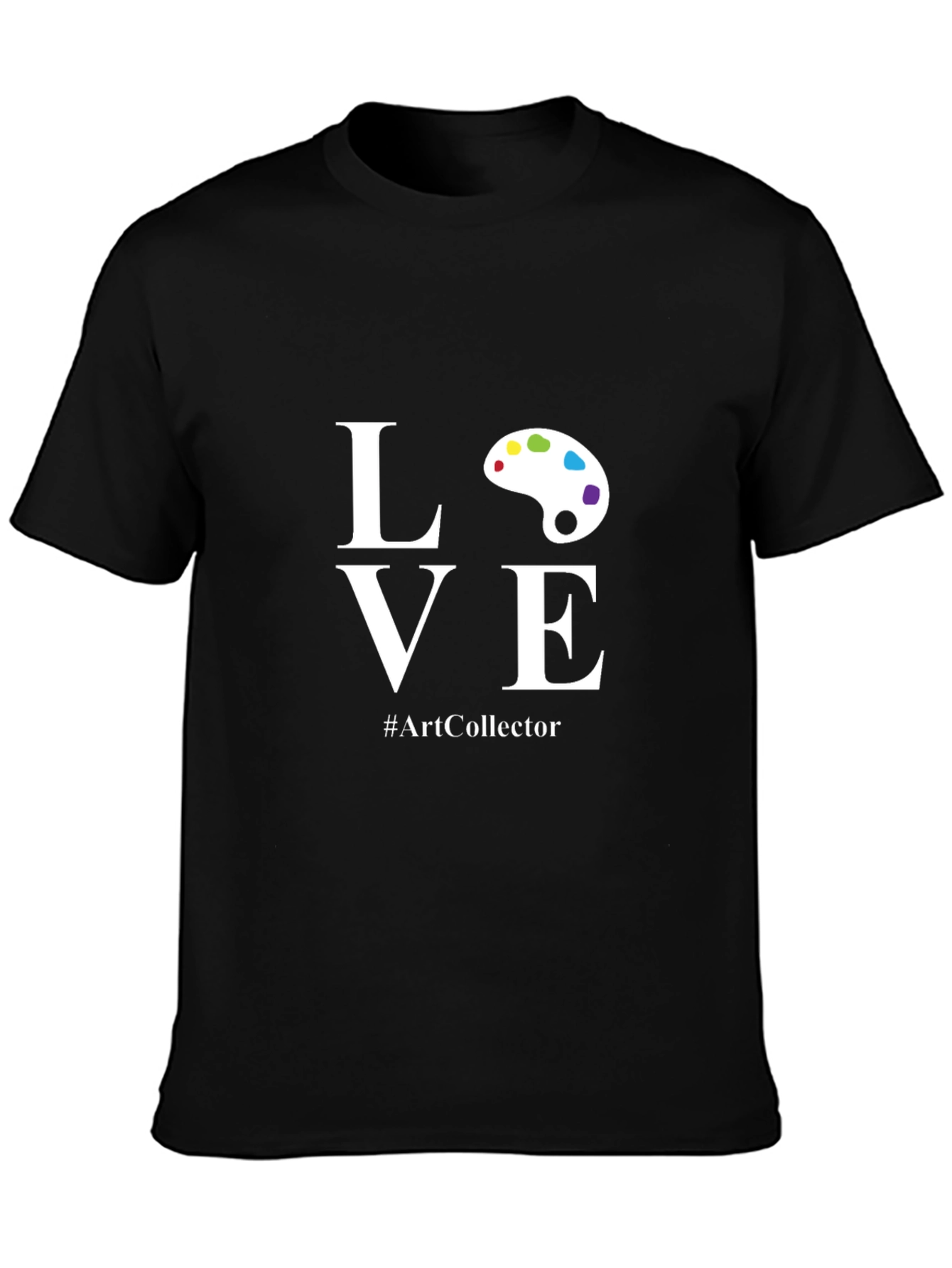 Camiseta Negra con Diseño LOVE para Amantes del Arte