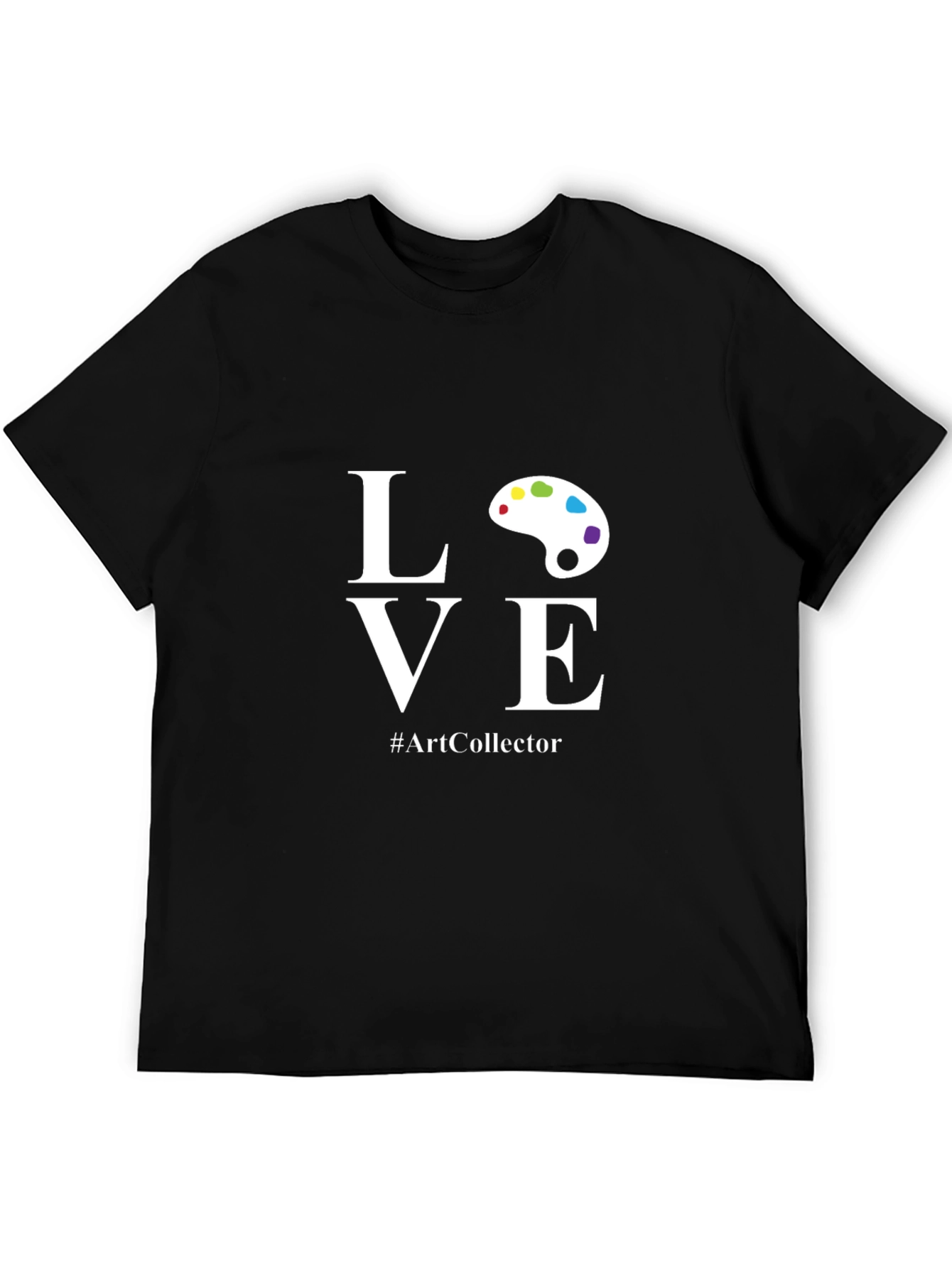 Camiseta Negra con Diseño LOVE para Amantes del Arte
