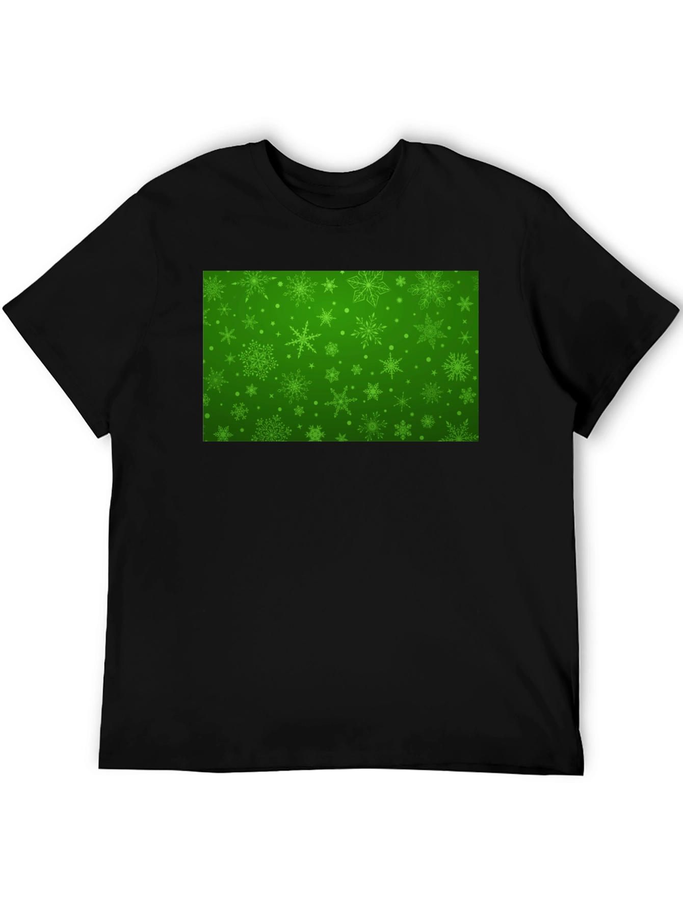 Camiseta Negra con Diseño Navideño Verde