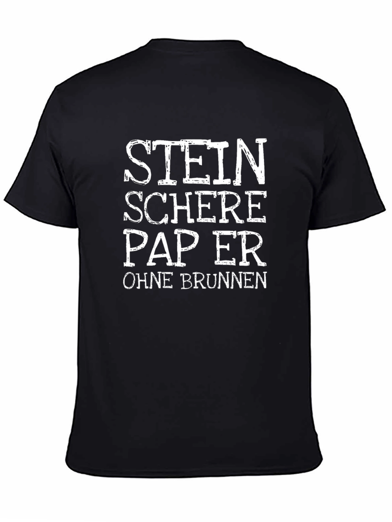 Camiseta Negra Stein Schere Papier Ohne Brunnen