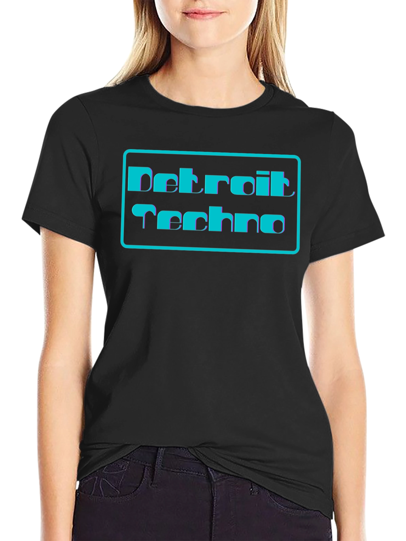 Camiseta Negra Detroit Techno Estilo Retro