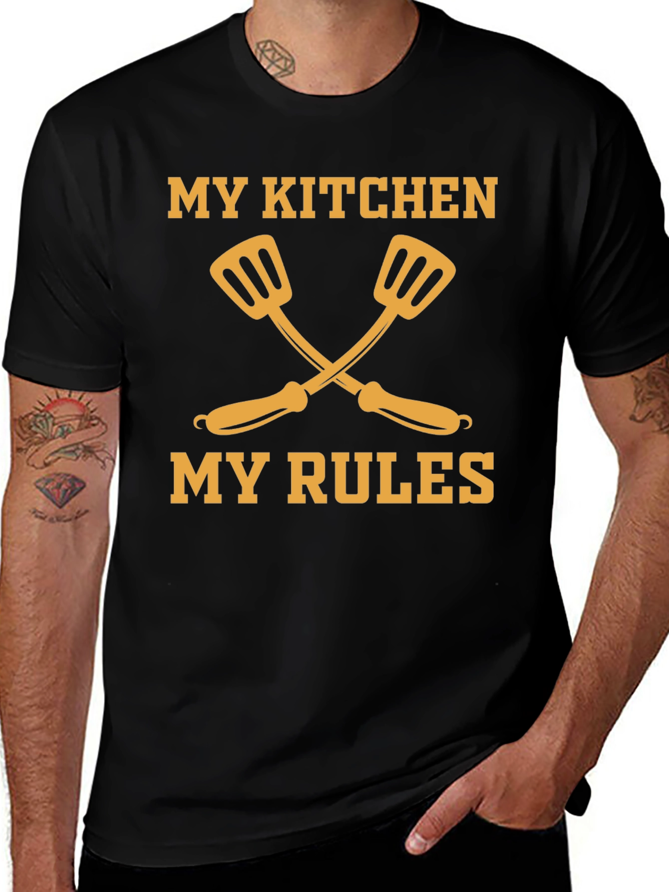 Camiseta Negra Mi Cocina Mis Reglas