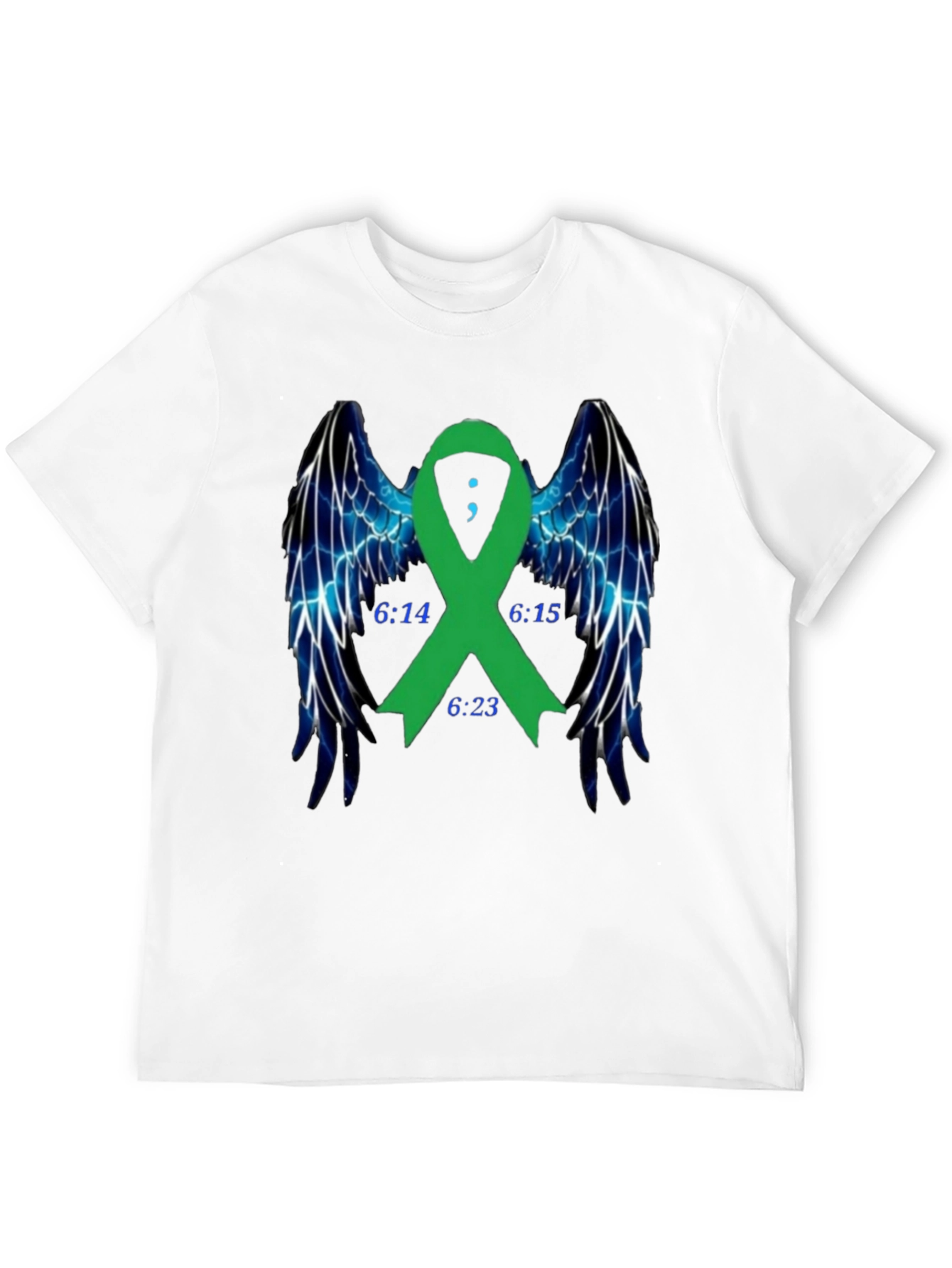 Camiseta Negra Con Cinta Verde y Alas