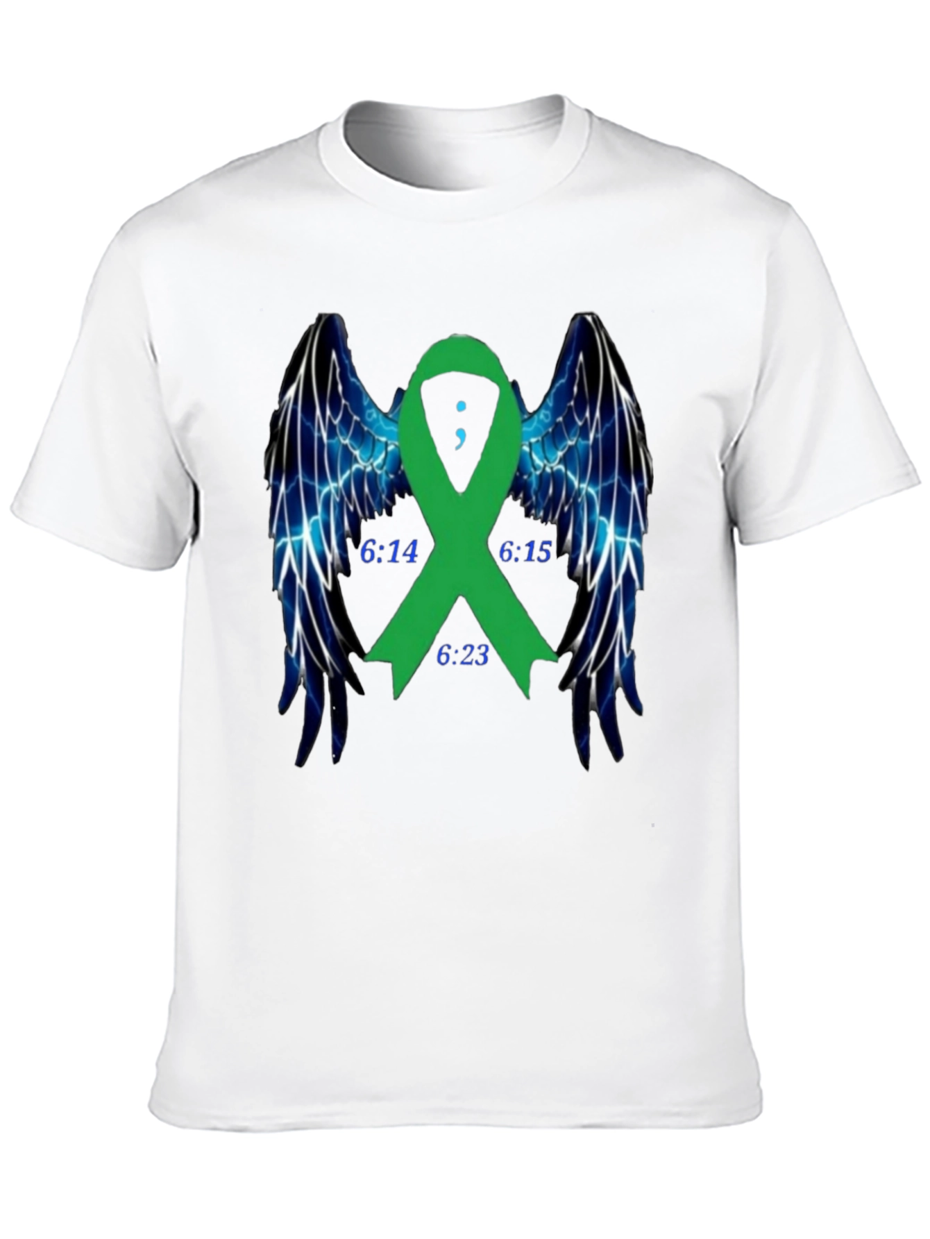Camiseta Negra Con Cinta Verde y Alas