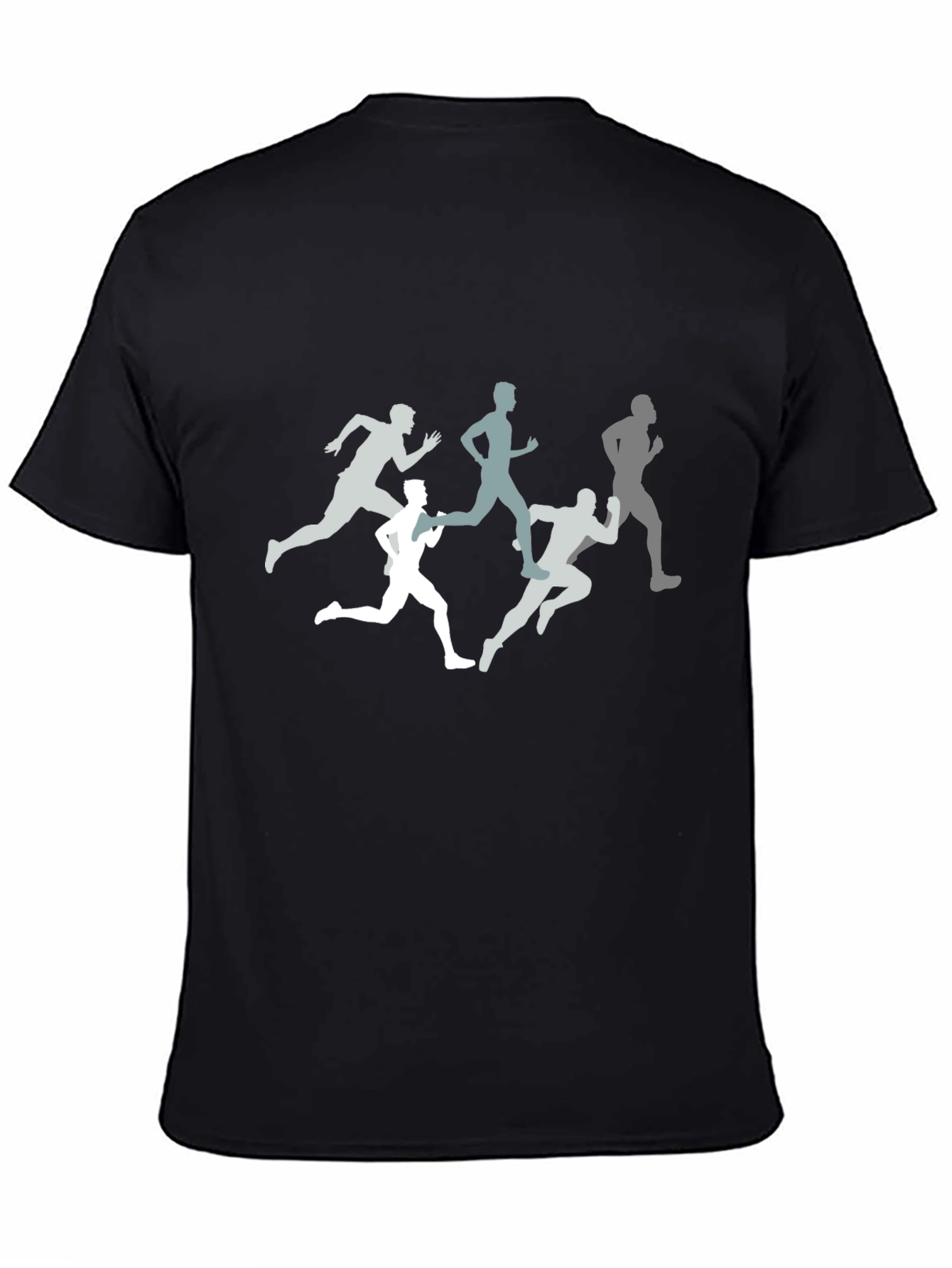 Camiseta Negra Hombre Estampado Corredores