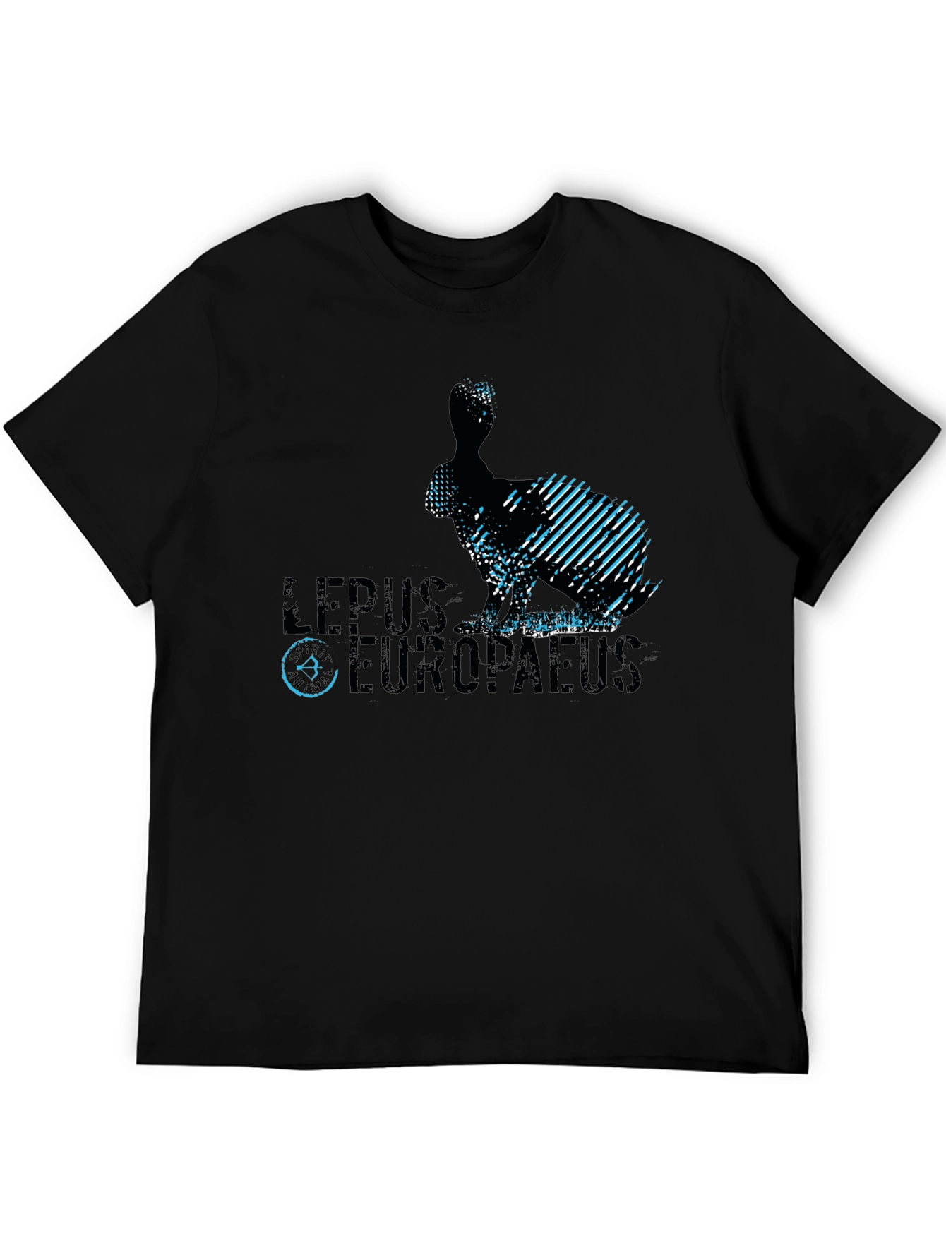 Camiseta Negra Diseño Liebre Europea