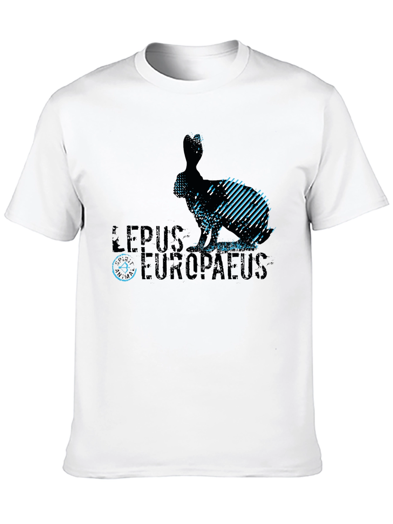 Camiseta Negra Diseño Liebre Europea