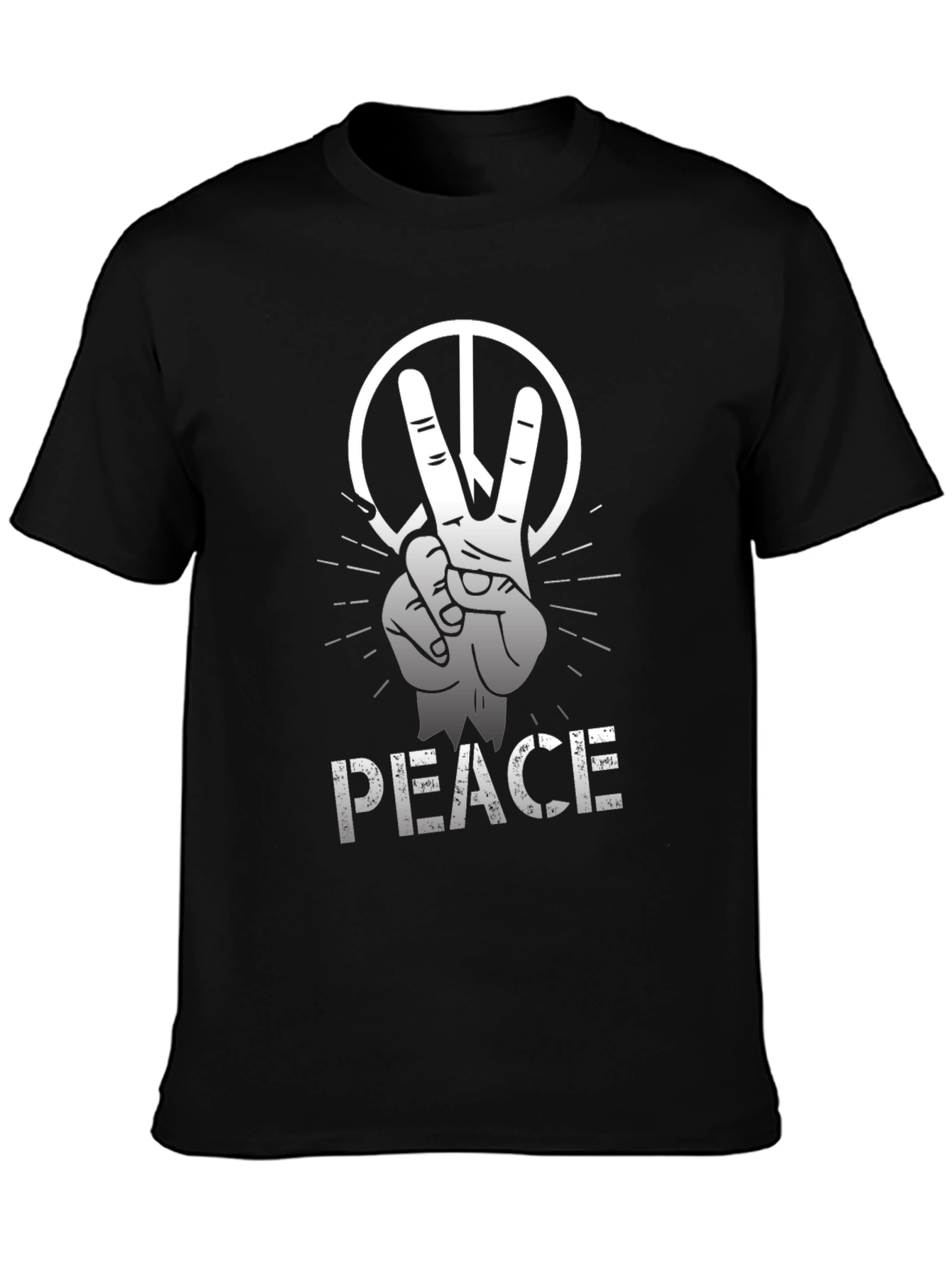 Camiseta Negra con Diseño de Paz