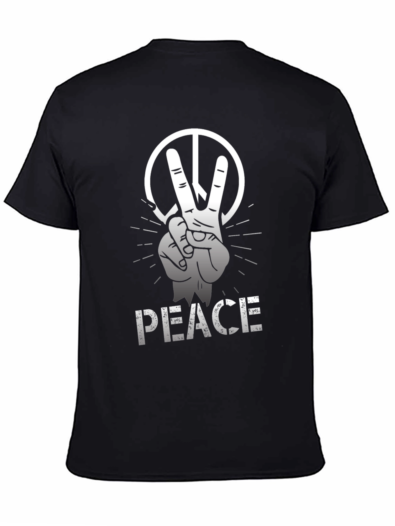 Camiseta Negra con Diseño de Paz