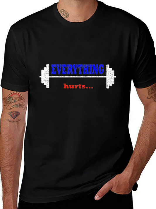 Camiseta Negra Deportiva - Everything Hurts