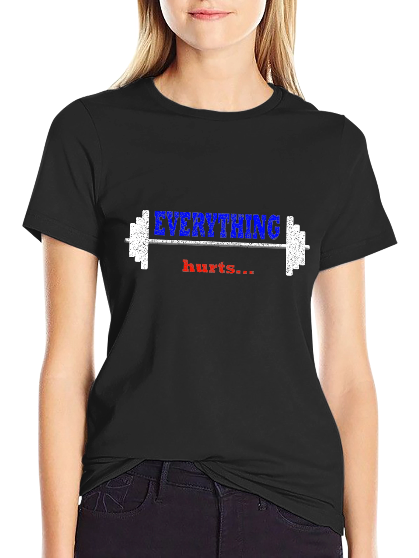 Camiseta Negra Deportiva - Everything Hurts