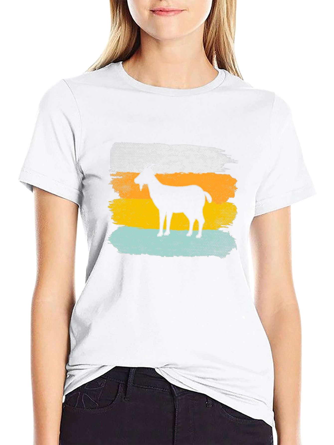 Camiseta Hombre Diseño Cabra Retro