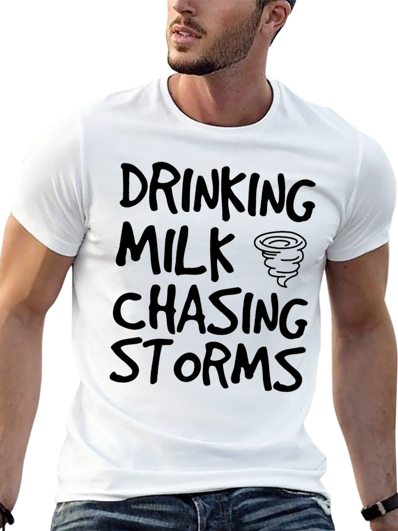 Camiseta Negra Drinking Milk Chasing Storms