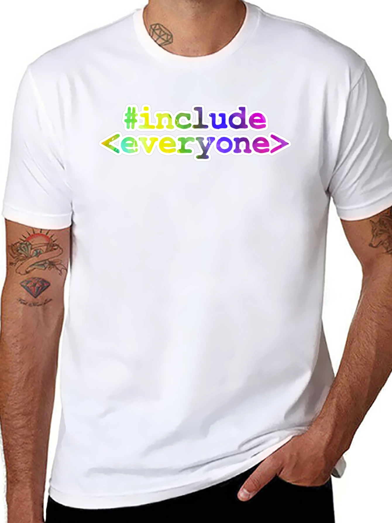 Camiseta Negra #include everyone Diseño Programador
