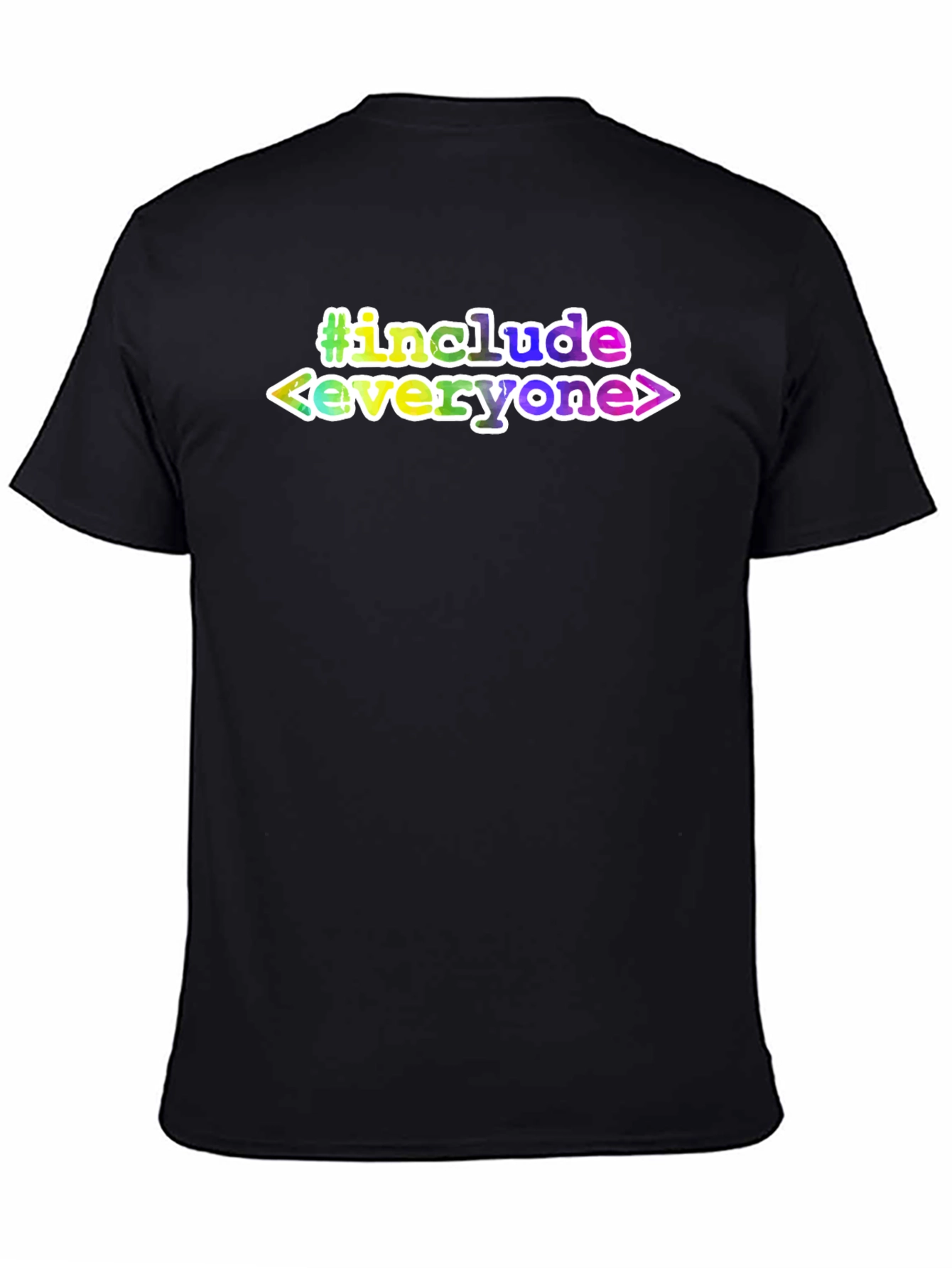 Camiseta Negra #include everyone Diseño Programador
