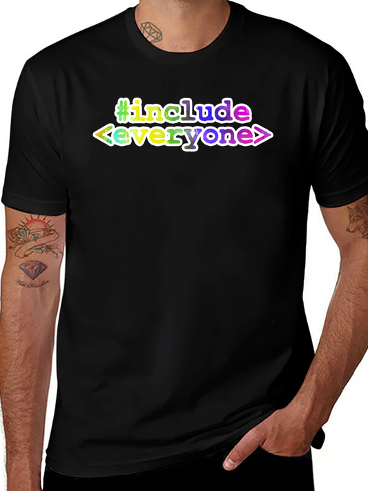Camiseta Negra #include everyone Diseño Programador