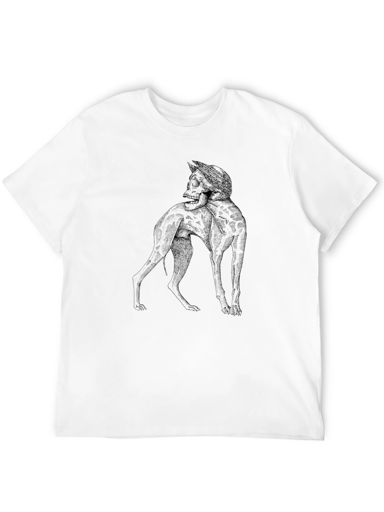 Camiseta Negra con Diseño de Calavera y Perro
