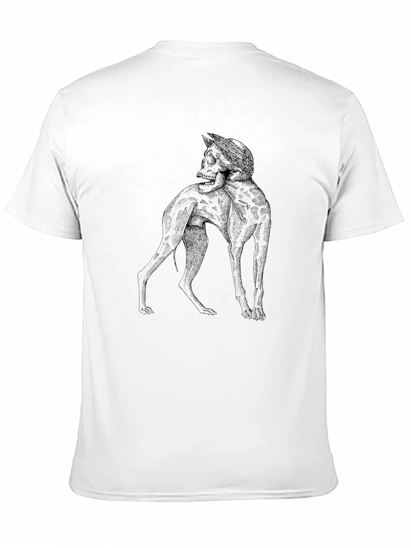 Camiseta Negra con Diseño de Calavera y Perro