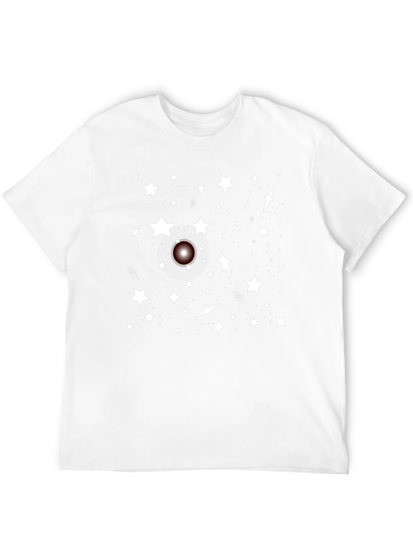 Camiseta Negra Estrellas Hombre Diseño Casual