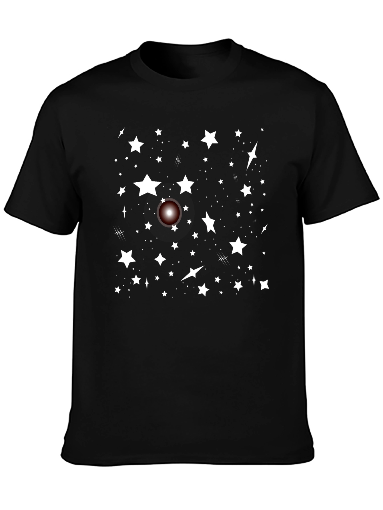 Camiseta Negra Estrellas Hombre Diseño Casual