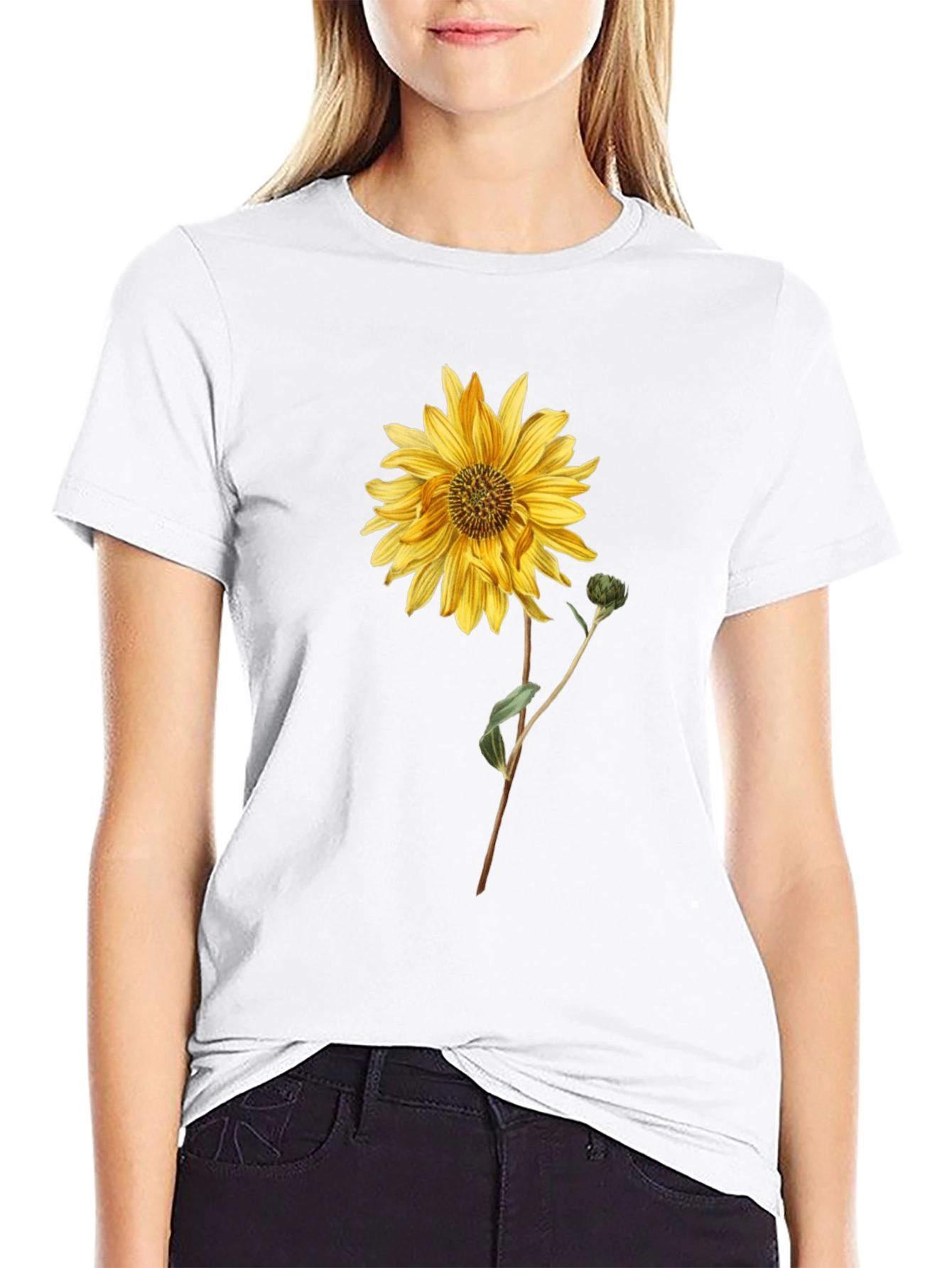 Camiseta Negra con Girasol