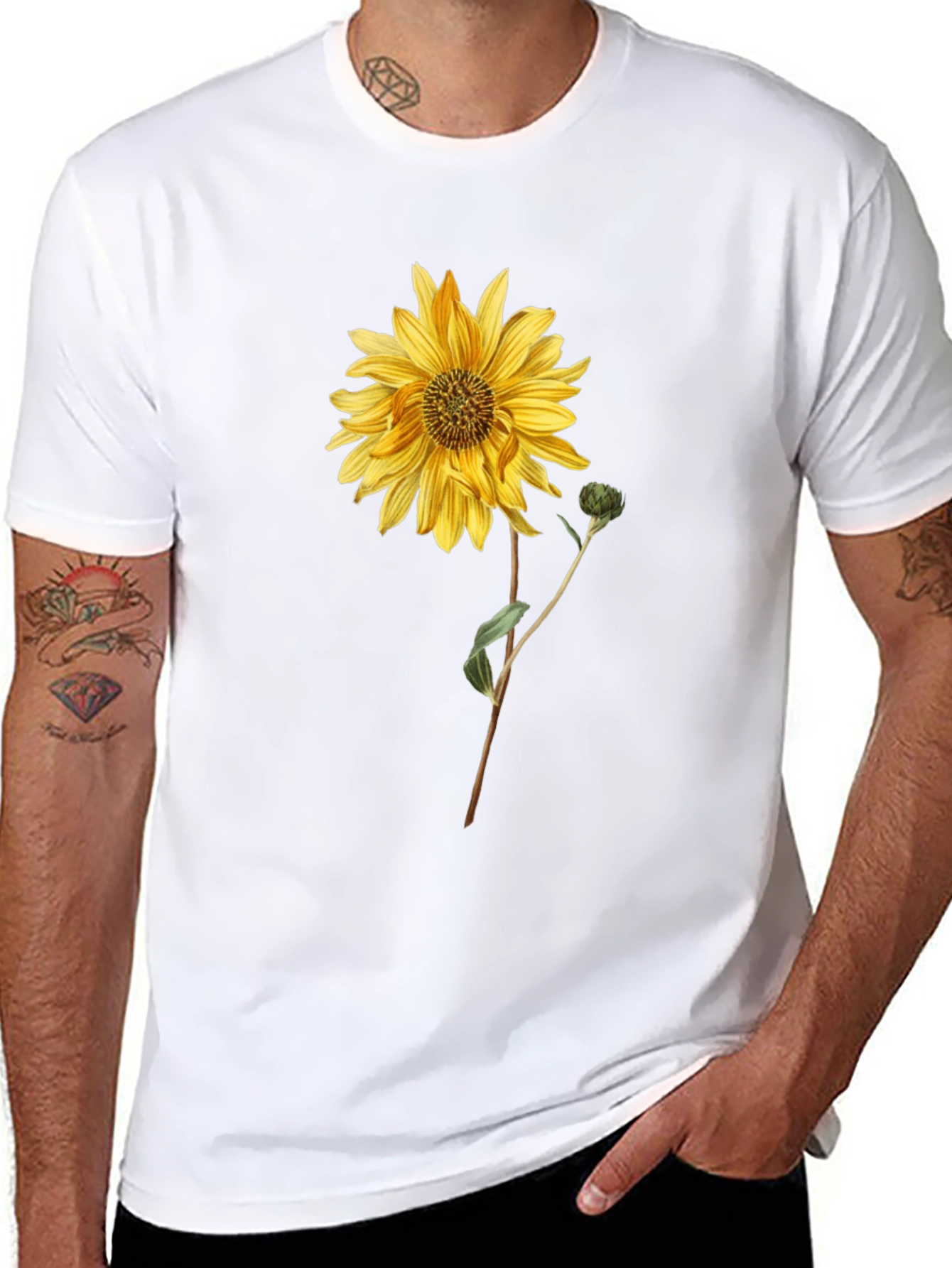Camiseta Negra con Girasol