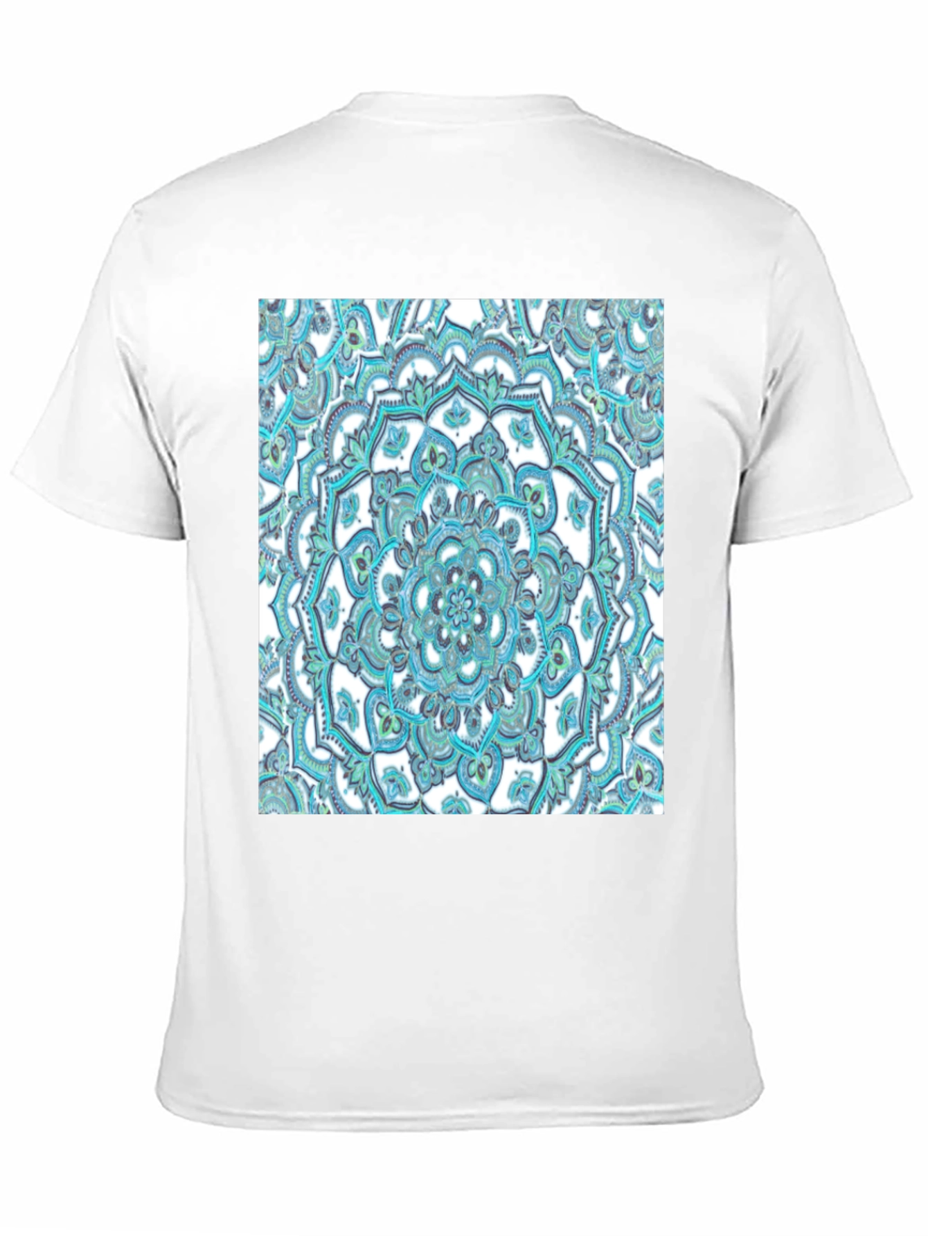 Camiseta Negra con Diseño Mandala Azul