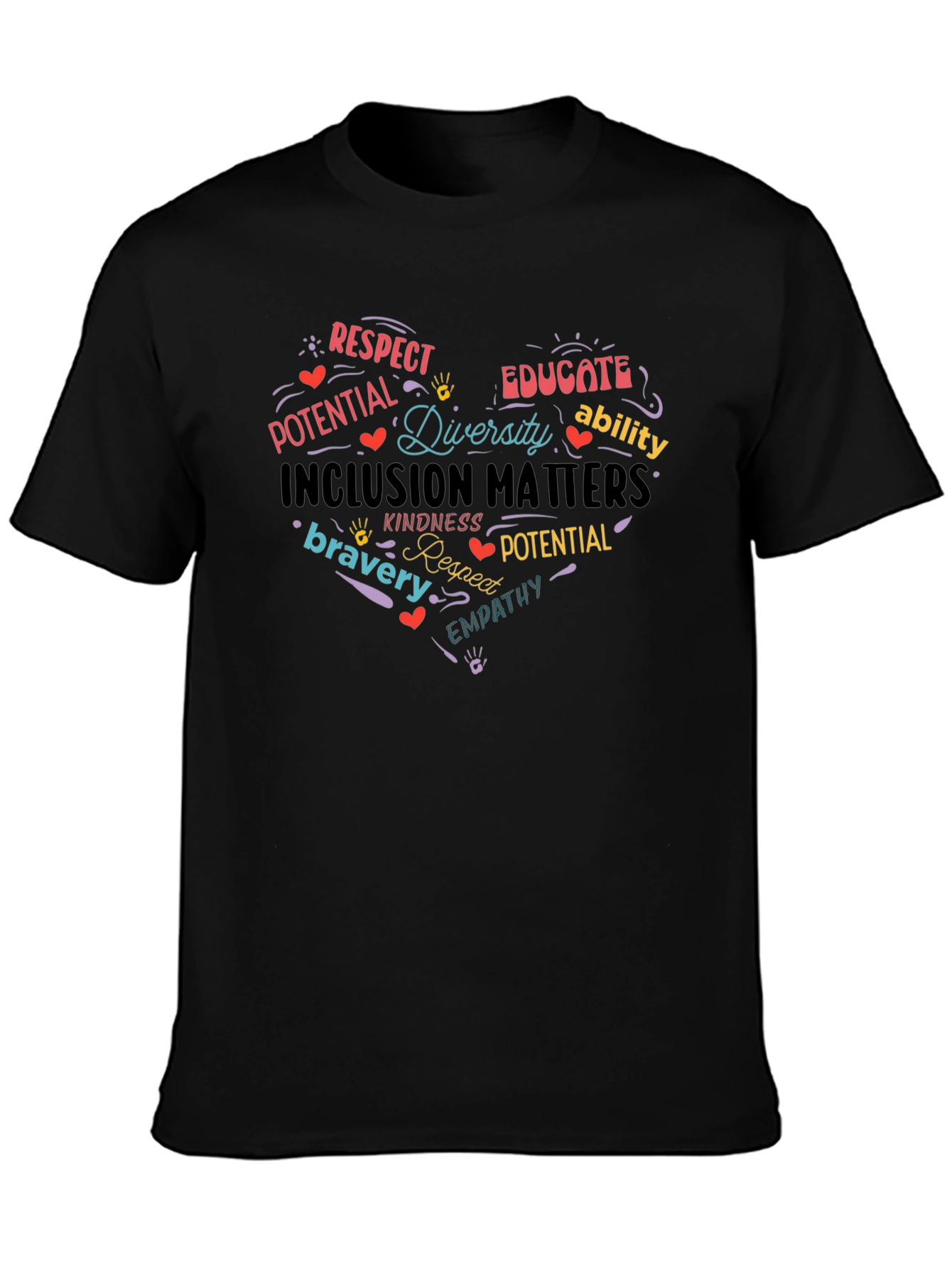 Camiseta Negra con Diseño Inclusión Matters