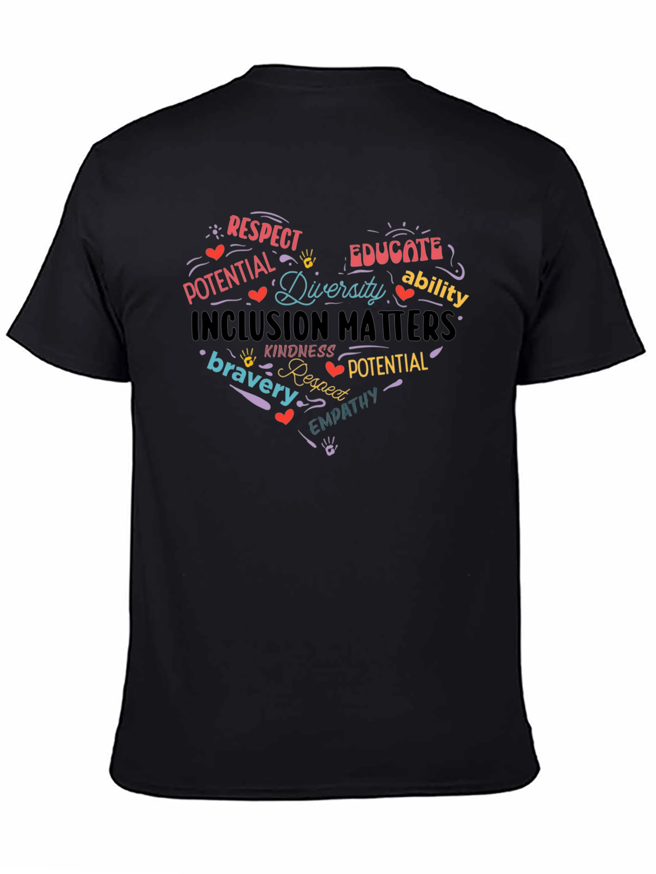 Camiseta Negra con Diseño Inclusión Matters