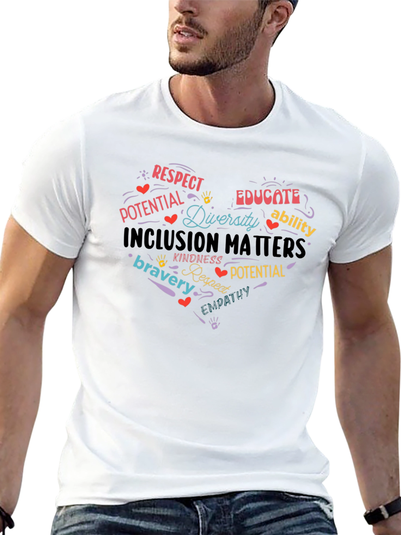 Camiseta Negra con Diseño Inclusión Matters