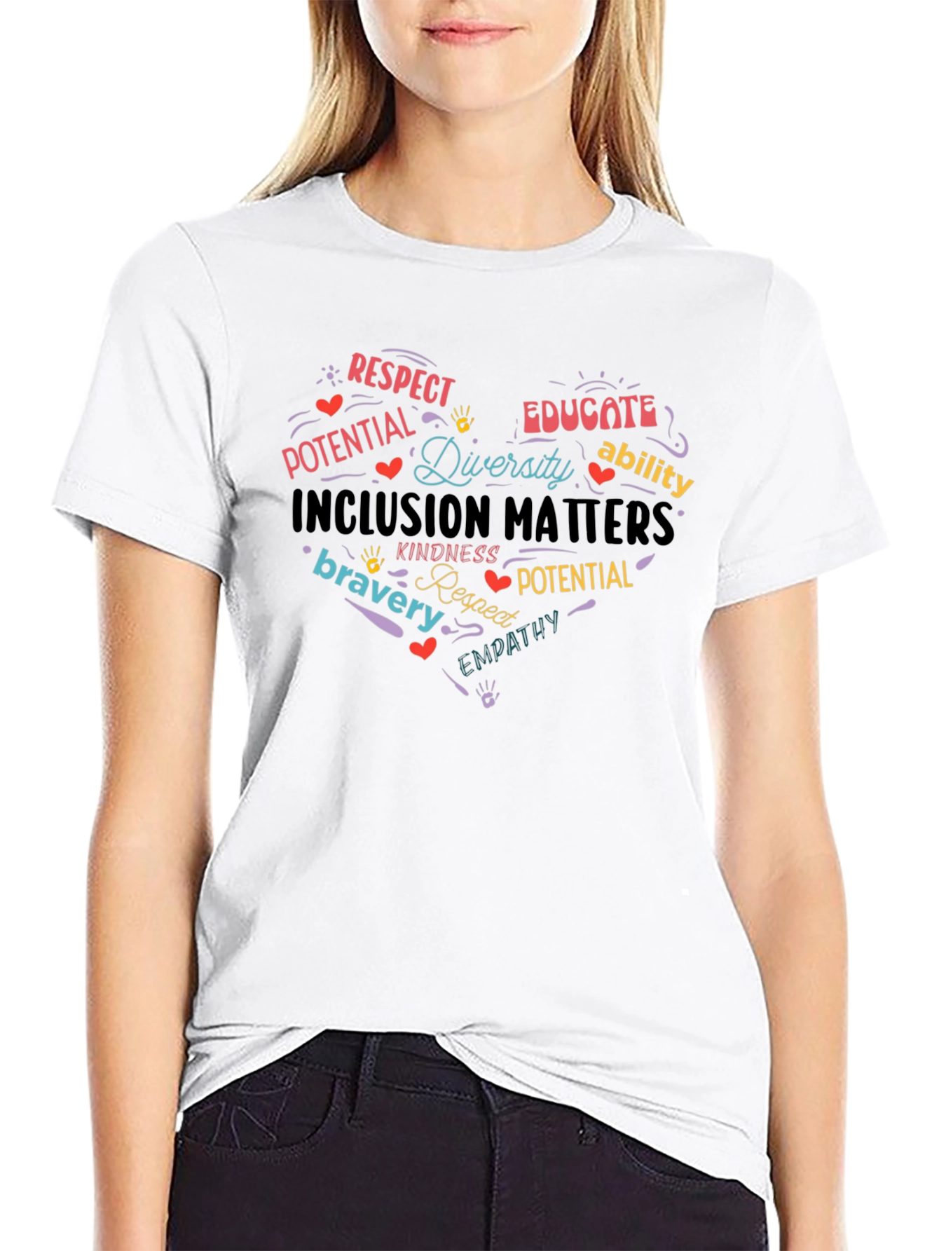 Camiseta Negra con Diseño Inclusión Matters