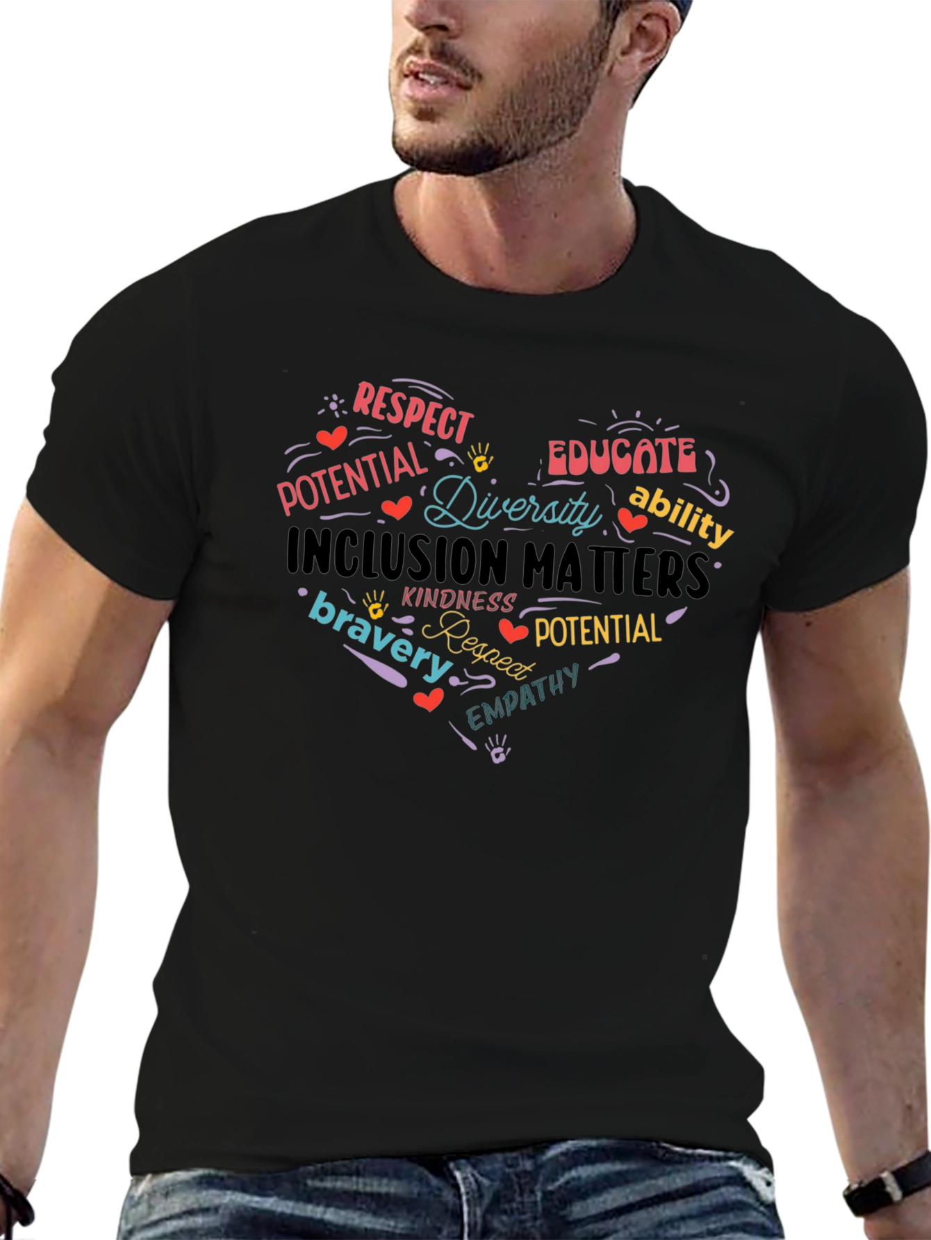 Camiseta Negra con Diseño Inclusión Matters