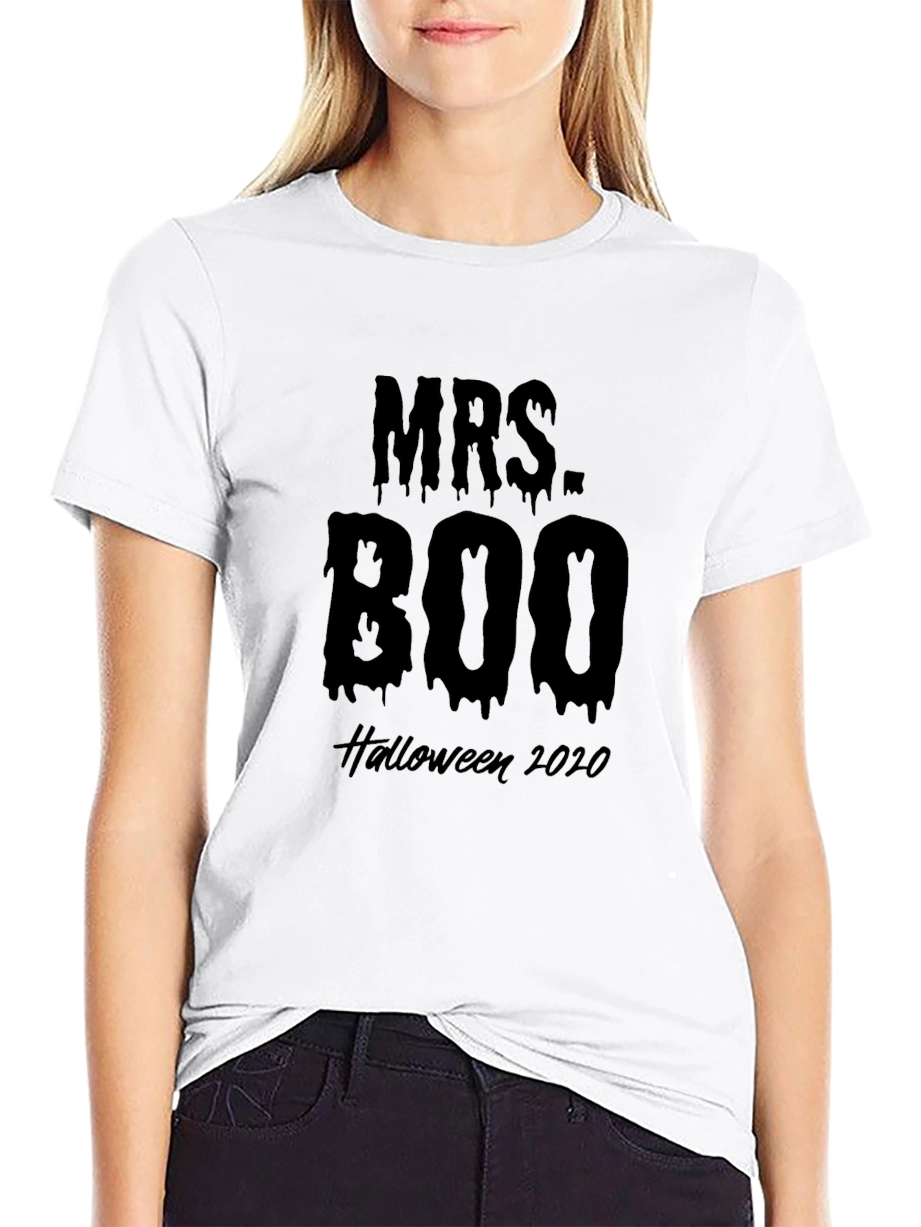 Camiseta Halloween Señora Boo 2020 Negro