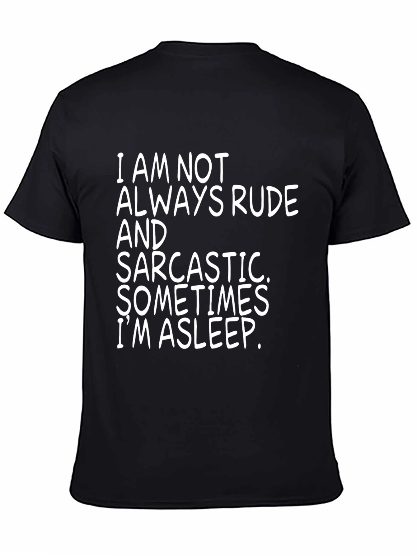 Camiseta Negra con Frase Divertida: A veces estoy durmiendo