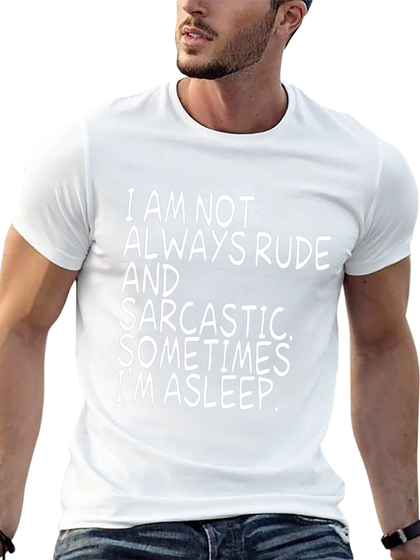 Camiseta Negra con Frase Divertida: A veces estoy durmiendo