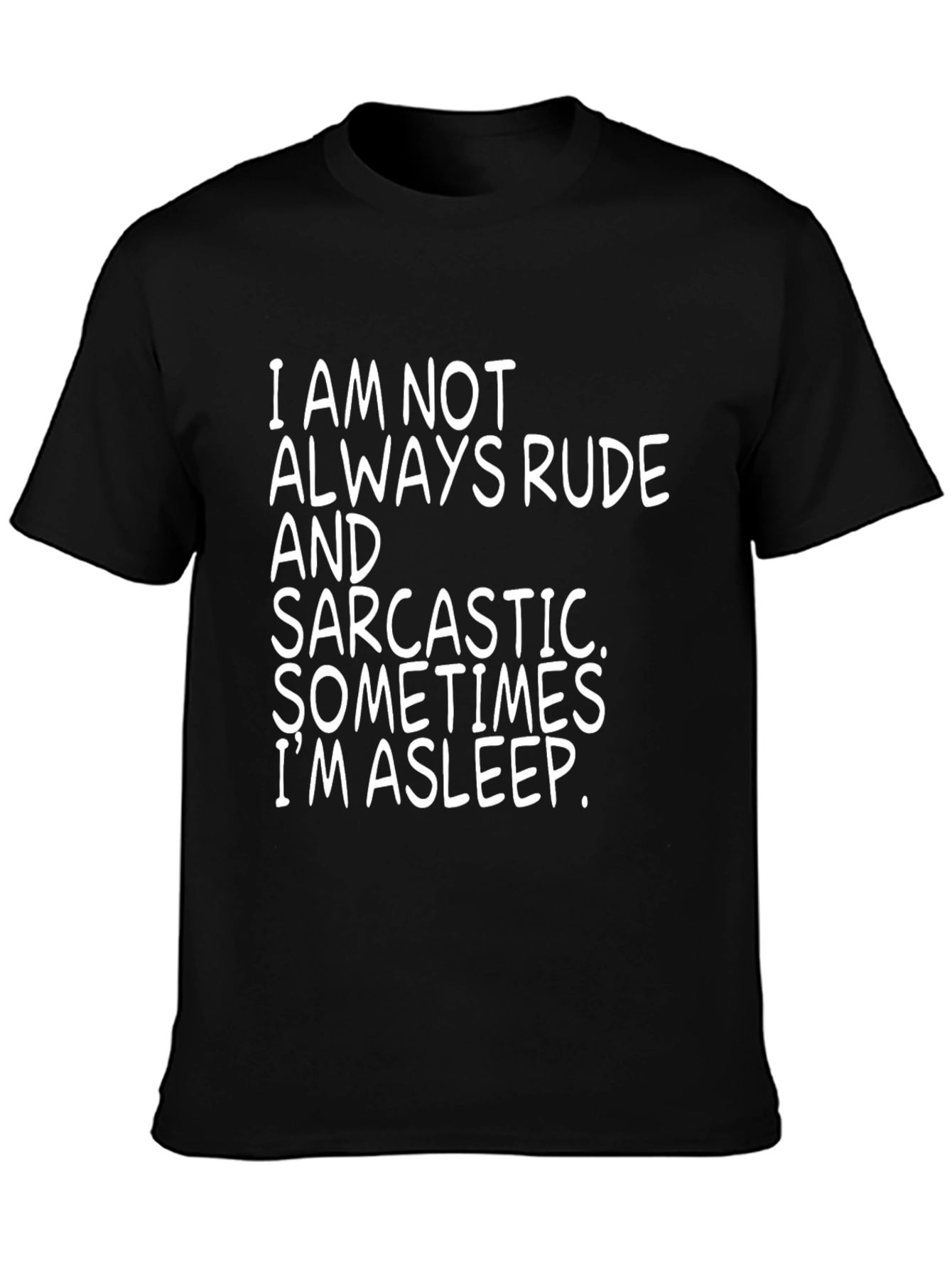 Camiseta Negra con Frase Divertida: A veces estoy durmiendo