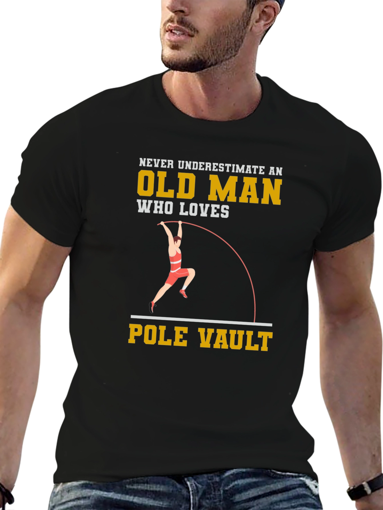 Camiseta Negra Old Man Pole Vault