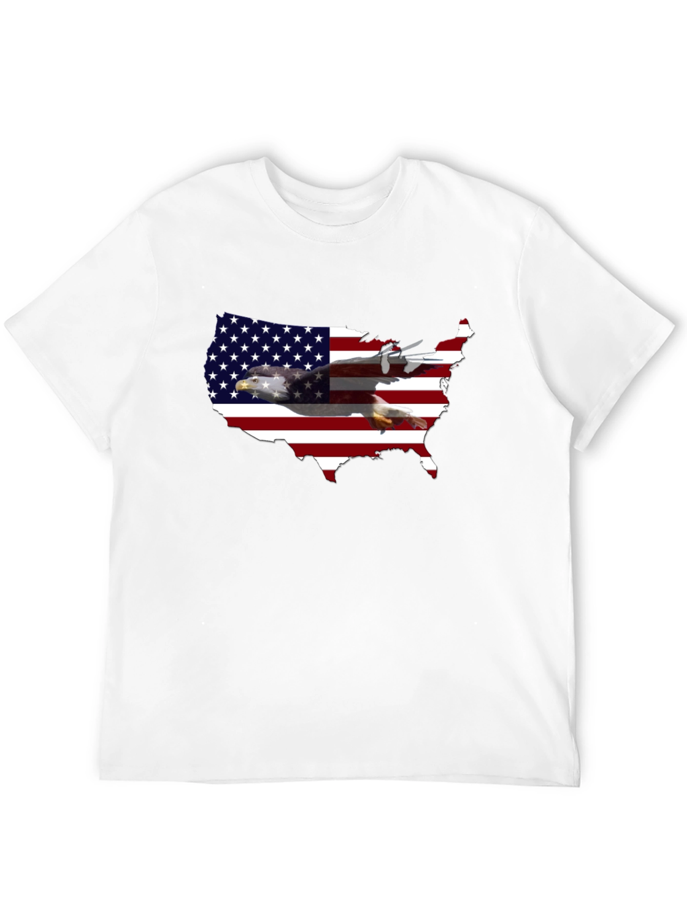 Camiseta Hombre Negra USA Bandera Águila