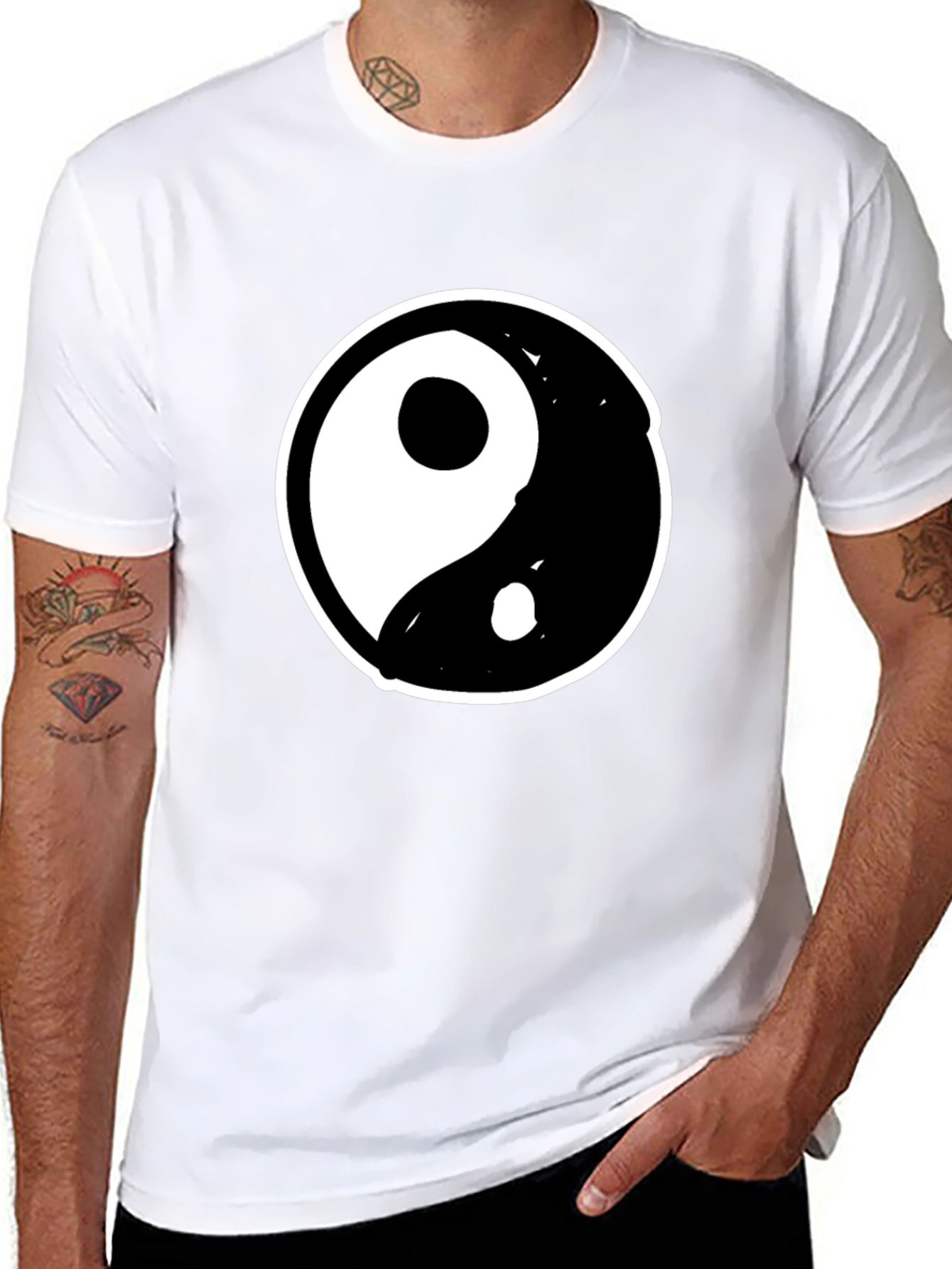 Camiseta Yin Yang Hombre - Diseño Casual Algodón