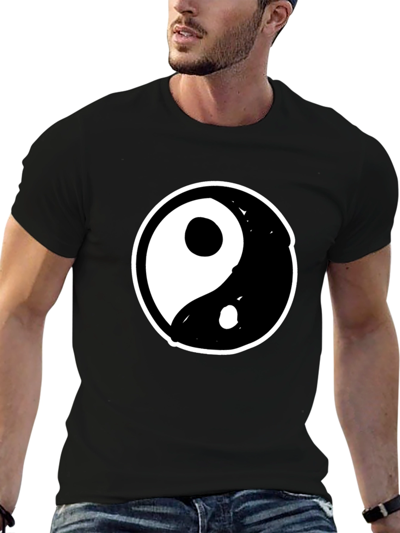 Camiseta Yin Yang Hombre - Diseño Casual Algodón